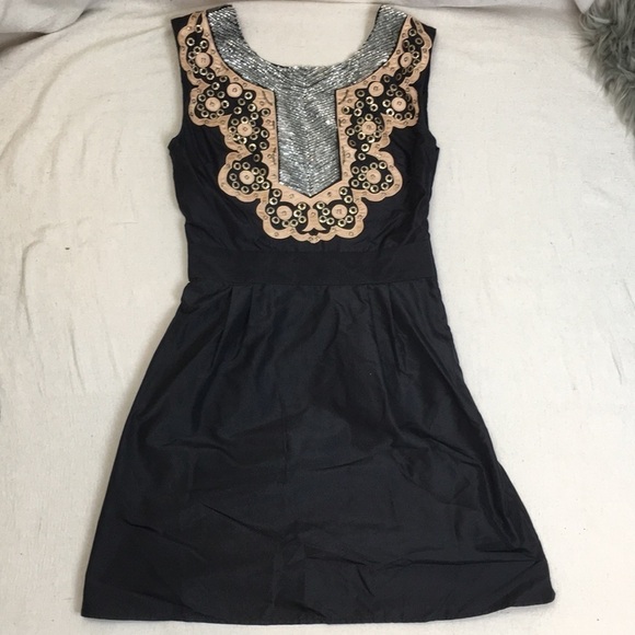 French Connection Open Back Sequin silk Dress 4 - Picture 1 of 8